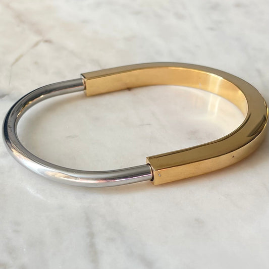 Lock Bangle - two tone