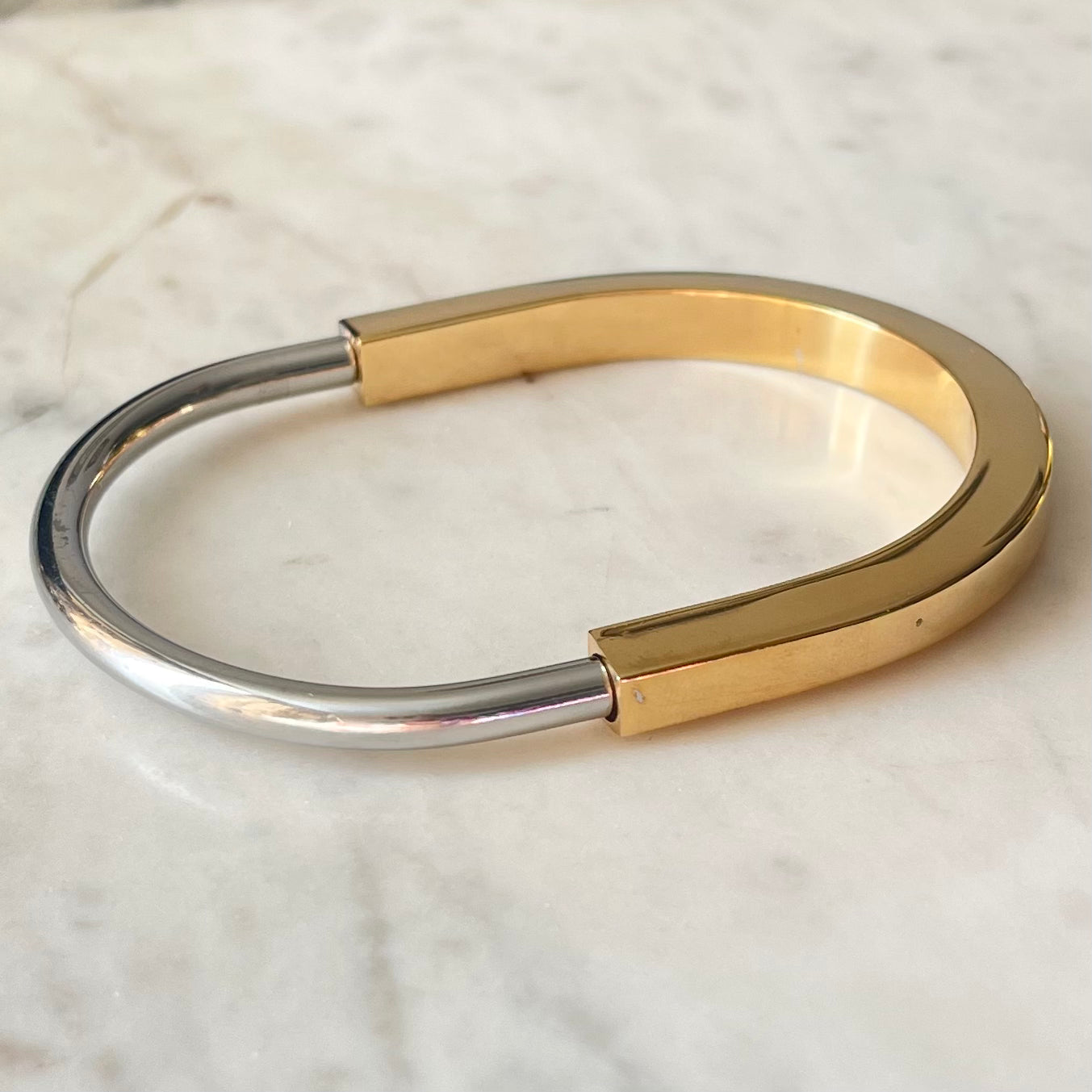 Lock Bangle - two tone