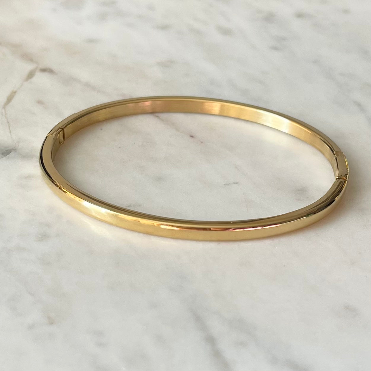 Round CZ Bangle - Gold or Silver