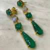 Long Green Onyx and Moonstone Drops