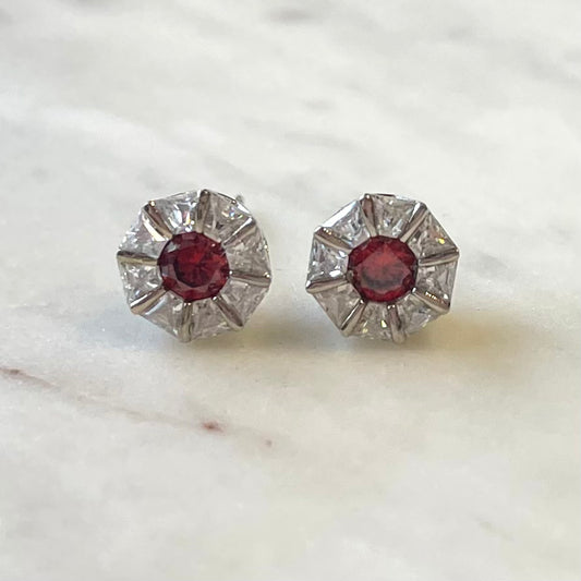 Ruby Cubic Zirconia Earrings