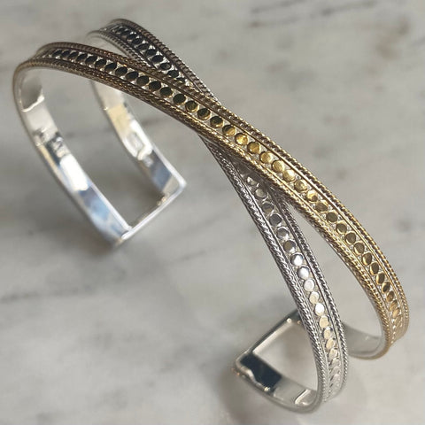 Sterling Silver and Gold Twist Cuff