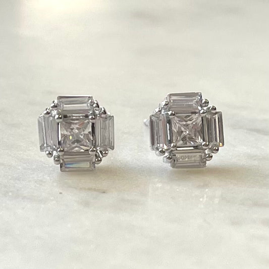 Silver and Cubic Zirconia Earrings