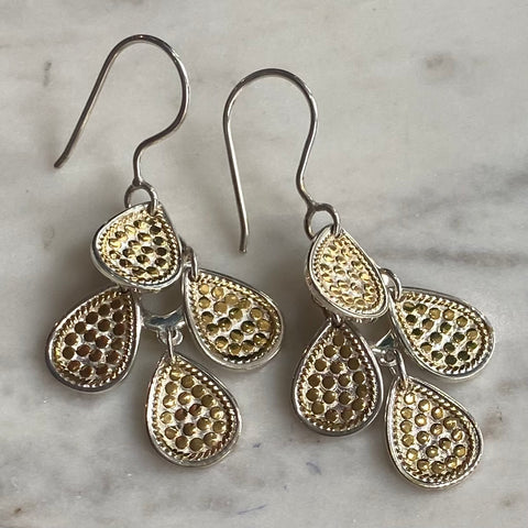 Handmade Silver And Gold Chandelier Earrings