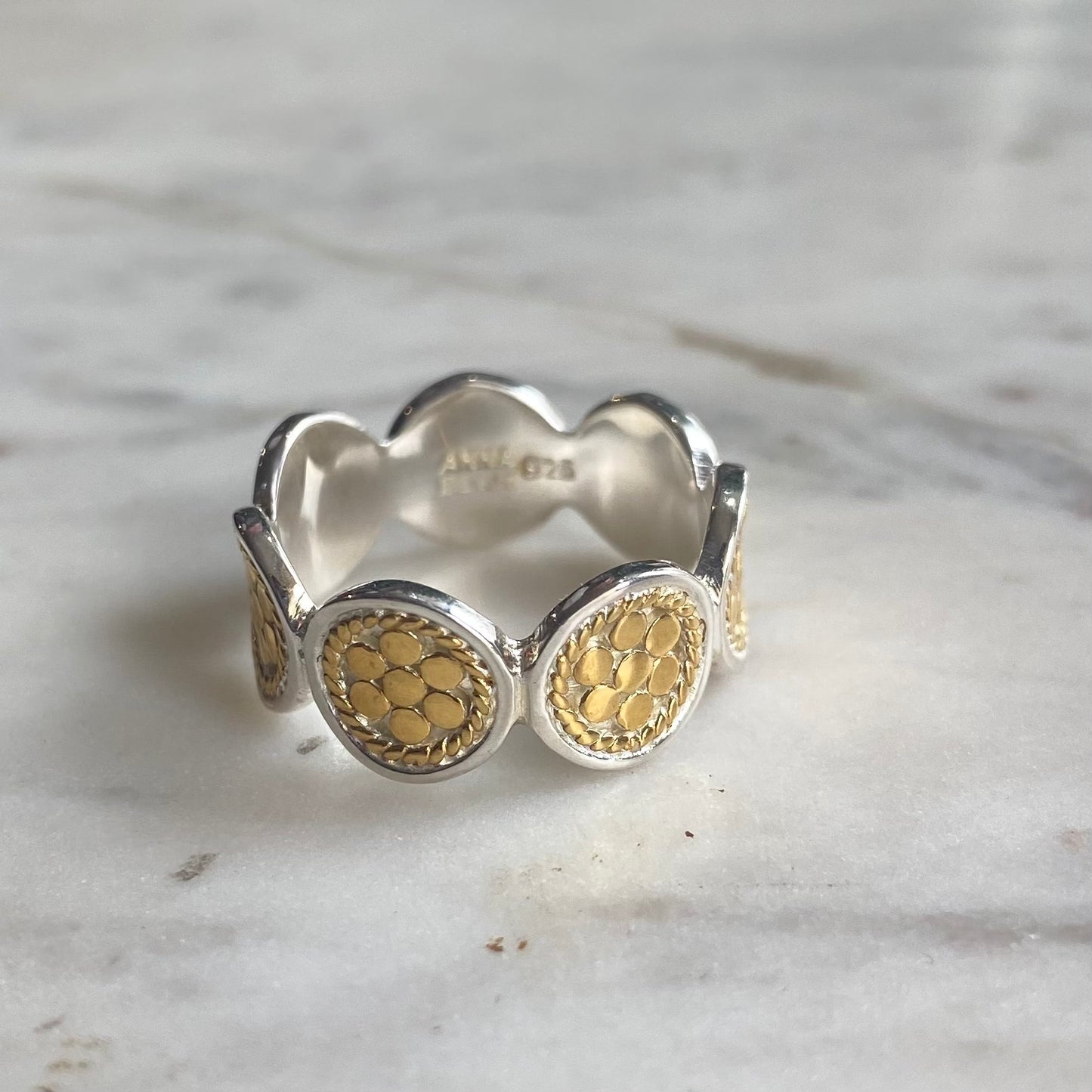 Handmade Silver and Gold Disc Ring