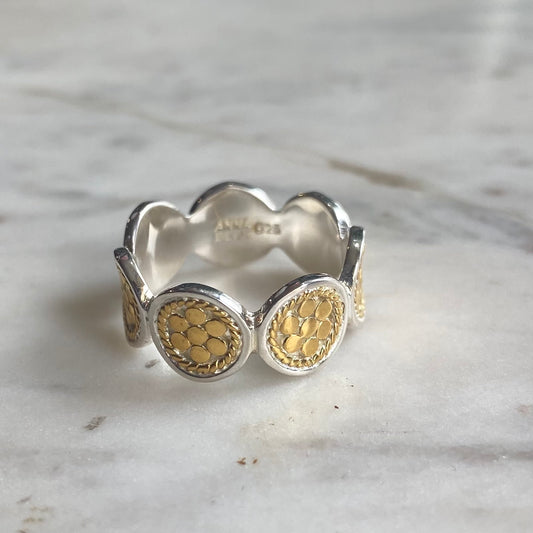 Handmade Silver and Gold Disc Ring