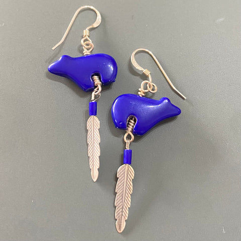 Lapis Bear Earrings