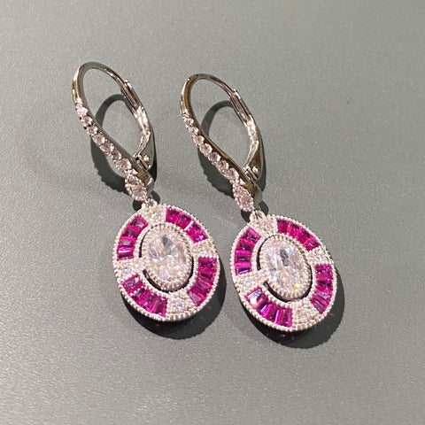 Ruby Red Deco Earrings