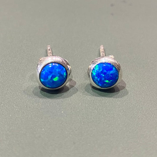 Dark Blue Opal Studs