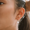 Pearl and Turquoise Charm Hoops