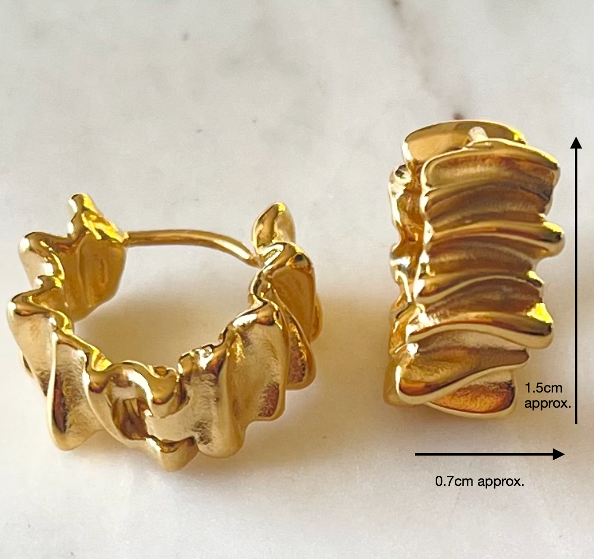 Crinkle Textured Huggie Earrings