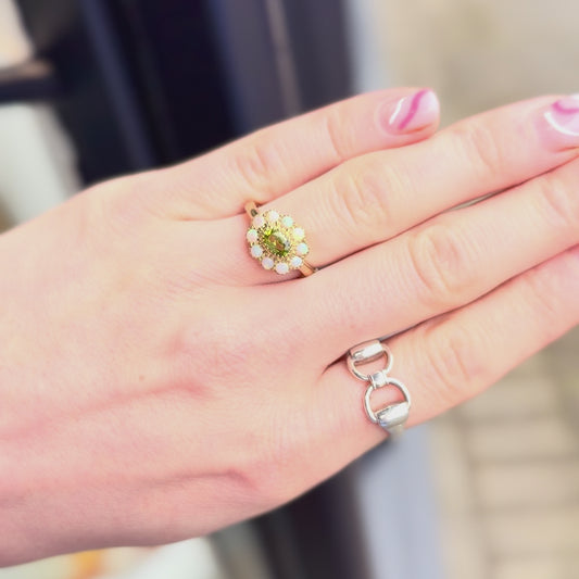 Opal and Peridot Ring