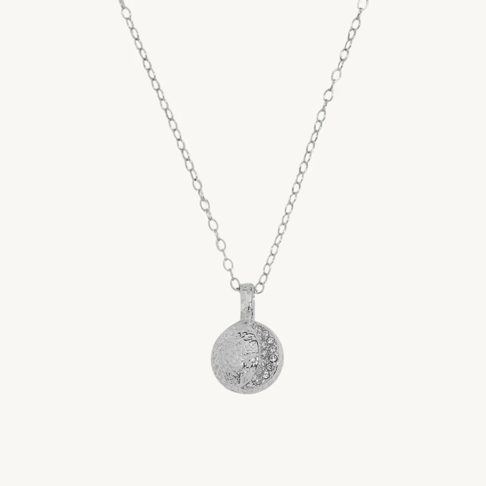 Sliver Moon Necklace with Heart Connector