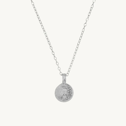 Sliver Moon Necklace with Heart Connector