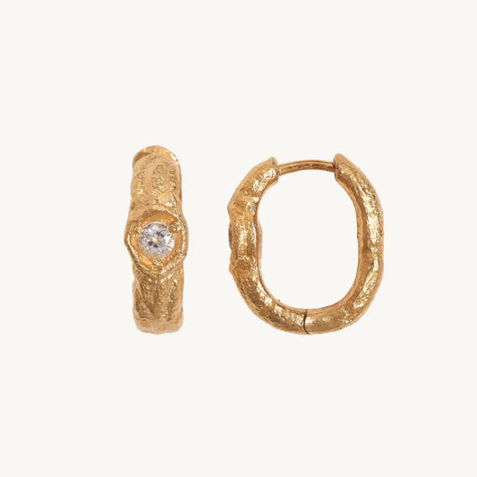 White Topaz Hoop Earrings