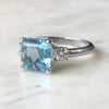 Aquamarine and Diamond Three Stone 18ct Ring