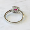 Square Ruby and Diamond Ring