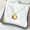 Gold plated Silver Curved Disc Necklace