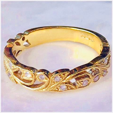 Diamond set Floral Ring