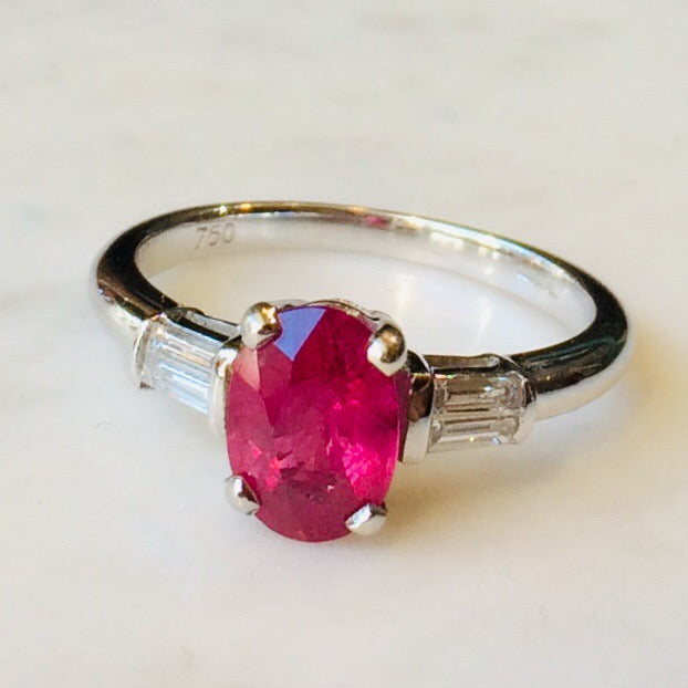 Solitaire ruby deals ring