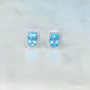 9ct Blue Topaz and Diamond Cluster Stud Earrings