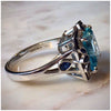 Aquamarine, Diamond and Sapphire Ring